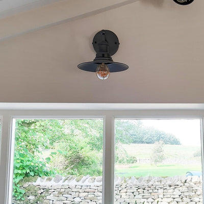 Pewter with Pewter Holder Brooklyn Flat Wall Light - 8 Inch - Industville BR-FWL8-P-PH