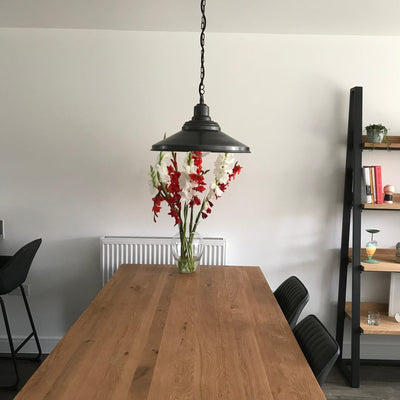 Pewter with Pewter Chain Holder Brooklyn Giant Step Pendant - 18 Inch - BR-GSP18-P-PCN