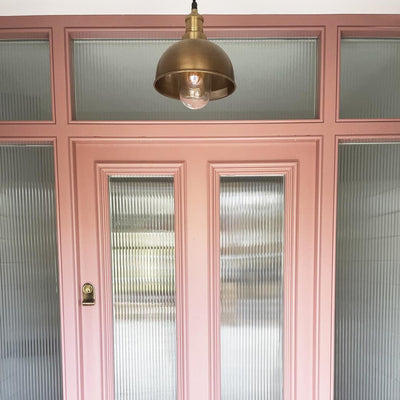 Brass with Brass Holder Brooklyn Outdoor & Bathroom Dome Pendant - 8 Inch - BR-IP65-DP8-B-BH