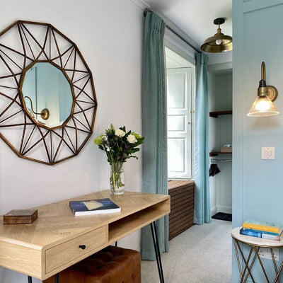 Brooklyn Outdoor & Bathroom Step Flush Mount in 16 Inch in Brass with Brass Holder, Product Code BR-IP65-SFM16-B-BH