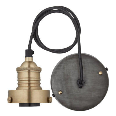 Brass Brooklyn Cord Set ES E27 Large Glass Bulb Holder, Product code is BR-GLCS-B