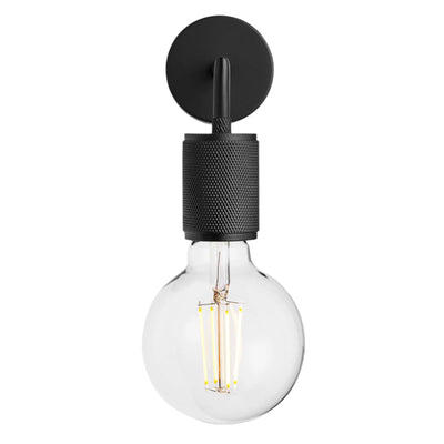 Black Knurled Edison Wall Light - Industville KN-EWL-BK