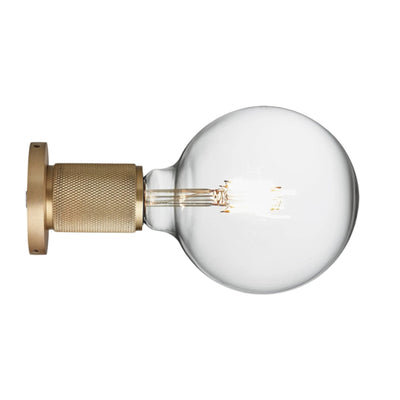 Knurled Edison Spotlight - Brass - Low Ceiling Semi-Flush Mount Lights - Industville Lighting UK