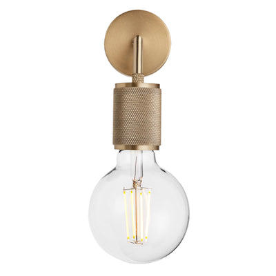 Brass Knurled Edison Wall Light - Industville KN-EWL-B