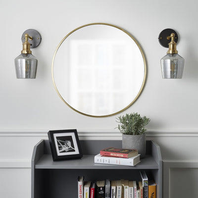 Brass Frame Urban Round Wall Mirror in 24 Inch, Product code is UR-R-WM24-B