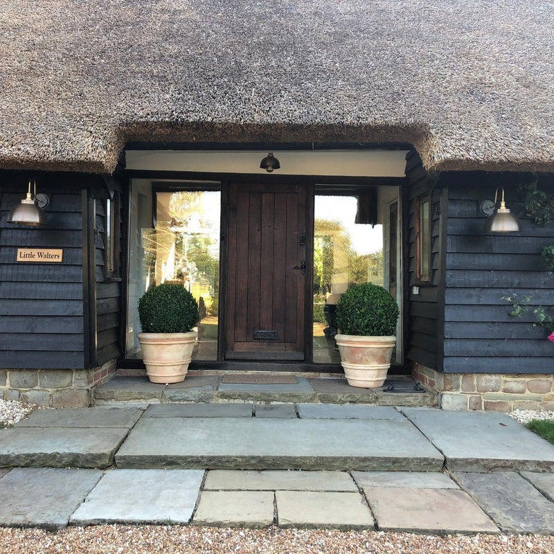 Swan Neck Outdoor & Bathroom Dome Wall Light - 13 Inch - Brass Industville SN-IP65-DWL13-B-BH