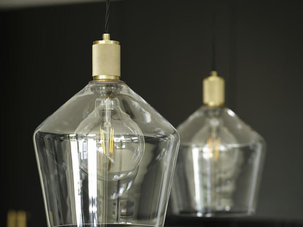 Showcasing our Premium European Hand-Blown Clear and Smoked Glass Lighting