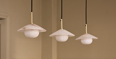 Alabaster Slope Pendant Light in 8 Inch