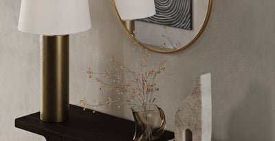 Collection of Industville Pillar Table Lamps on a modern background