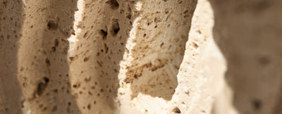 Close up of natural travertine stone 