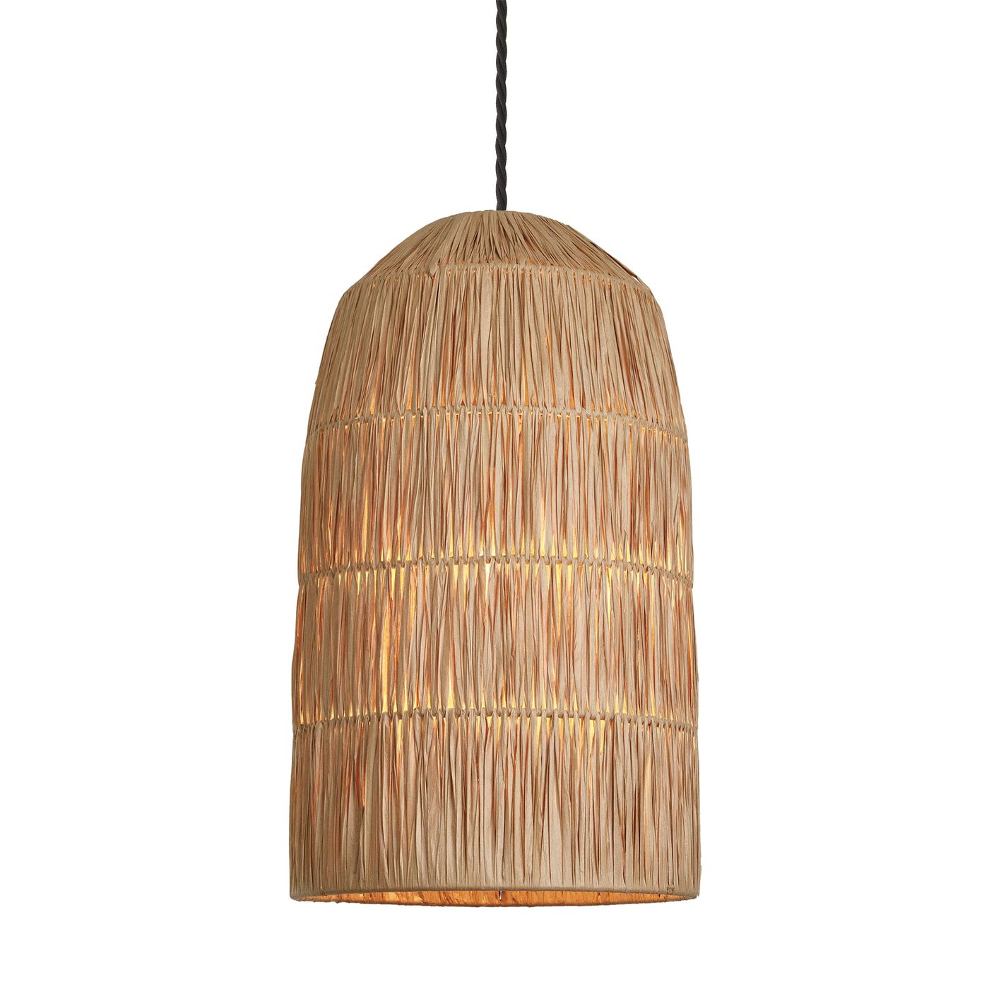 10-Inch_Pendant_Natural_Industville_Lighting_Cone_Raffia_RA-CP10-N_Lit