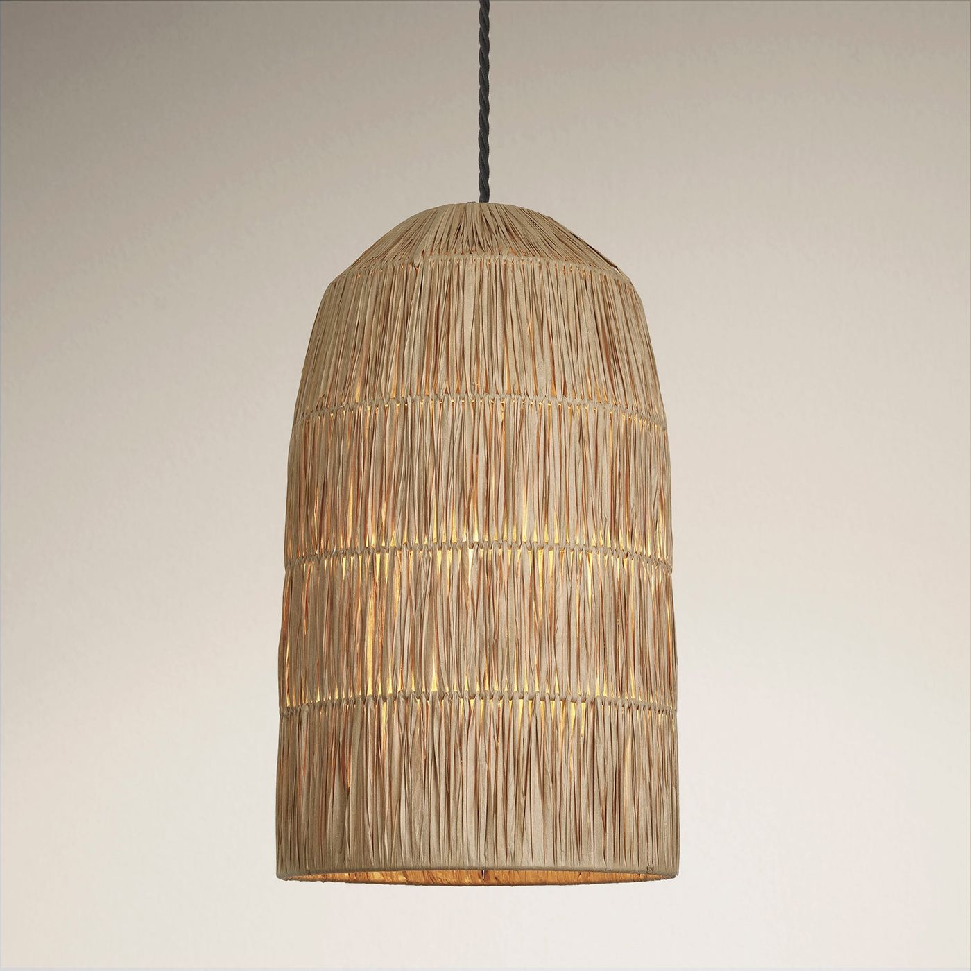 10-Inch_Pendant_Natural_Industville_Lighting_Cone_Raffia_RA-CP10-N_Lit_TexturedBG