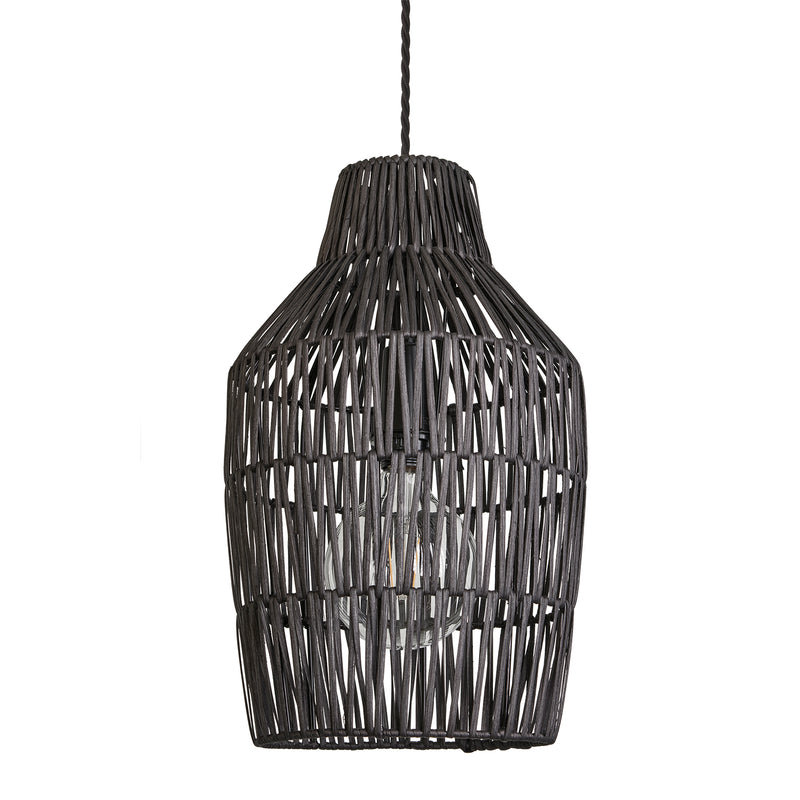 Boho Rattan Ceiling Pendant Light - 11 Inch - Vase - Ceiling Lights - Industville Lighting UK