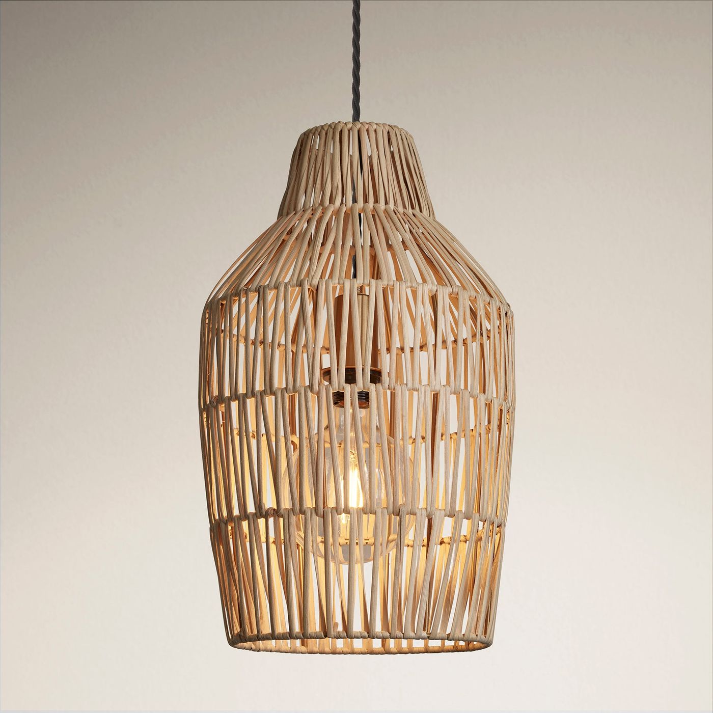 Vase Boho Design 11-Inch Natural Pendant Light by Industville - Design Code BH-RA-VAP11-N