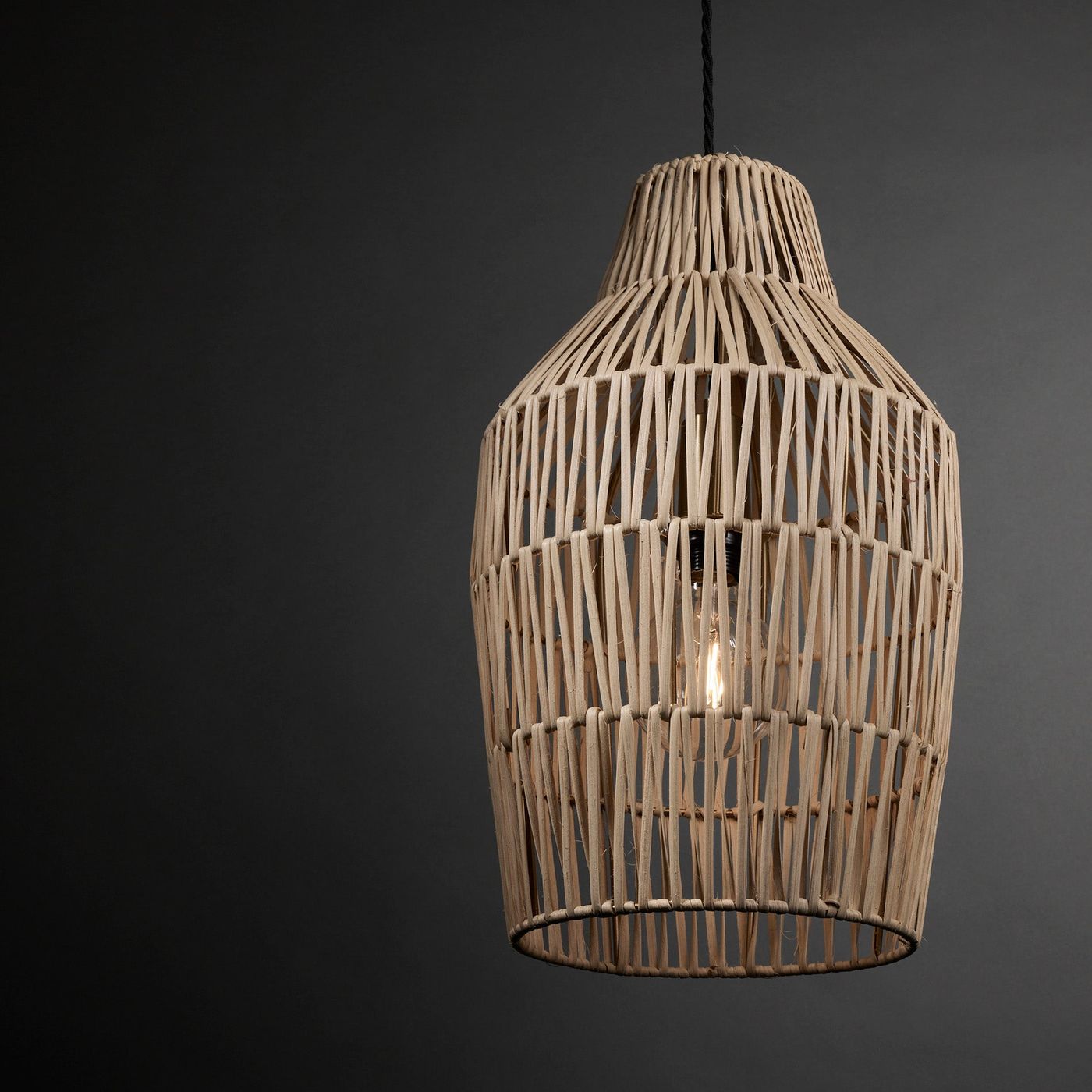 Vase Boho Design 11-Inch Natural Pendant Light by Industville - Design Code BH-RA-VAP11-N