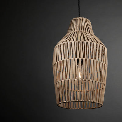 Vase Boho Design 11-Inch Natural Pendant Light by Industville - Design Code BH-RA-VAP11-N