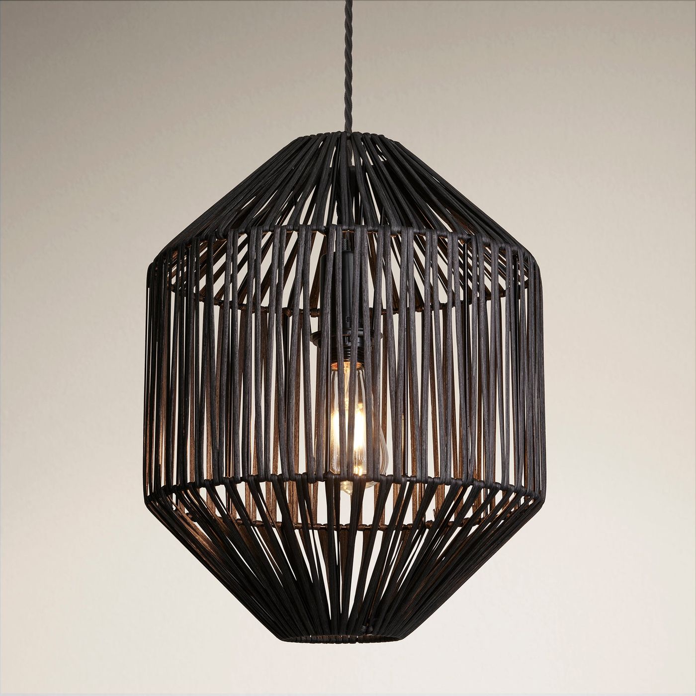 Diamond Boho Design 12-Inch Black Pendant Light by Industville - Design Code BH-RA-DIP12-BK