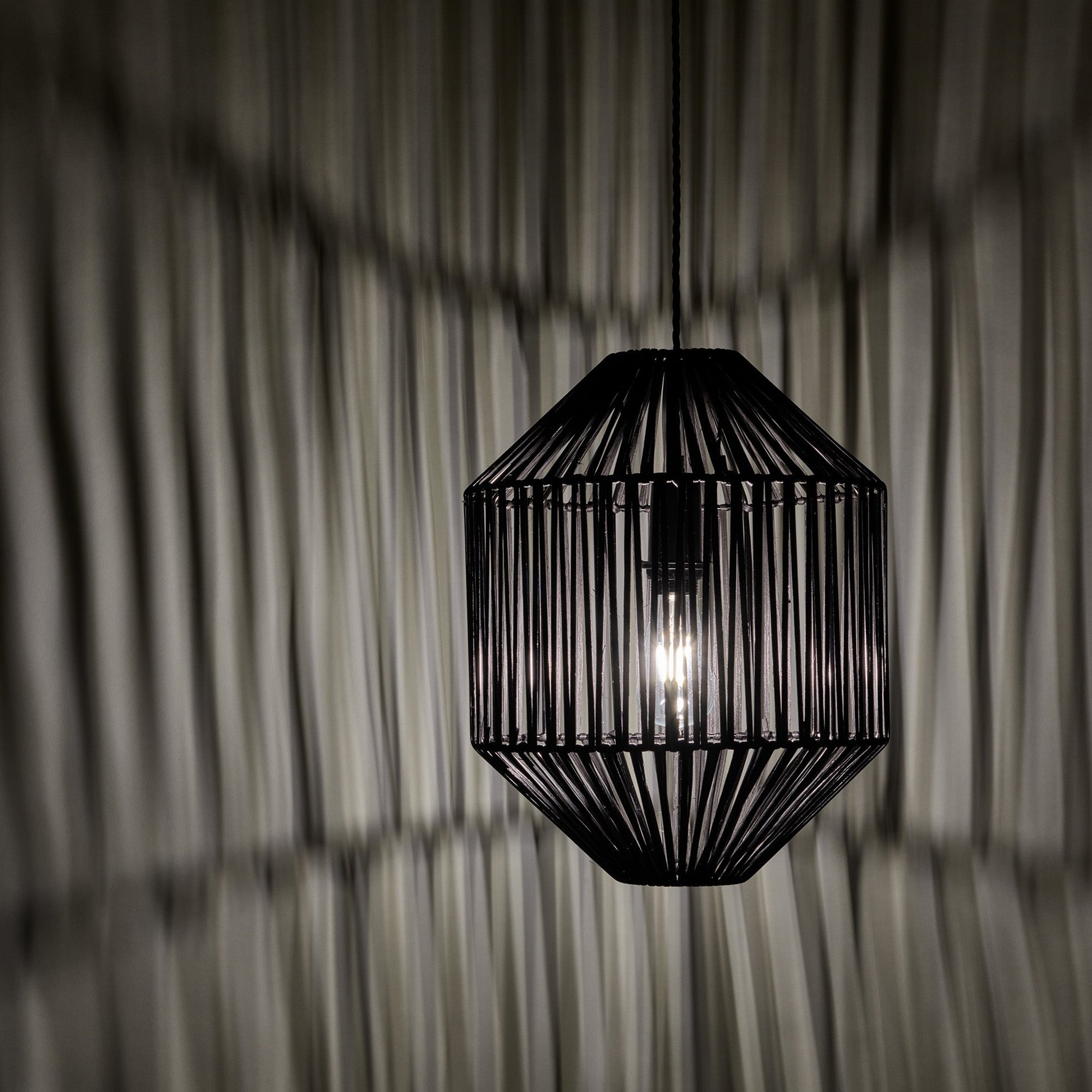 Diamond Boho Design 12-Inch Black Pendant Light by Industville - Design Code BH-RA-DIP12-BK