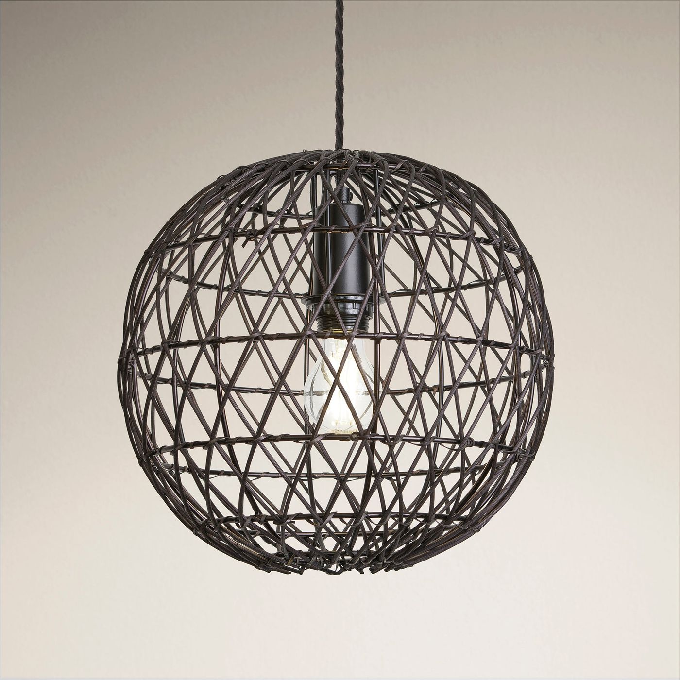Black 12-Inch Pendant Lighting Globe Coastal CO-RA-GLP12-BK