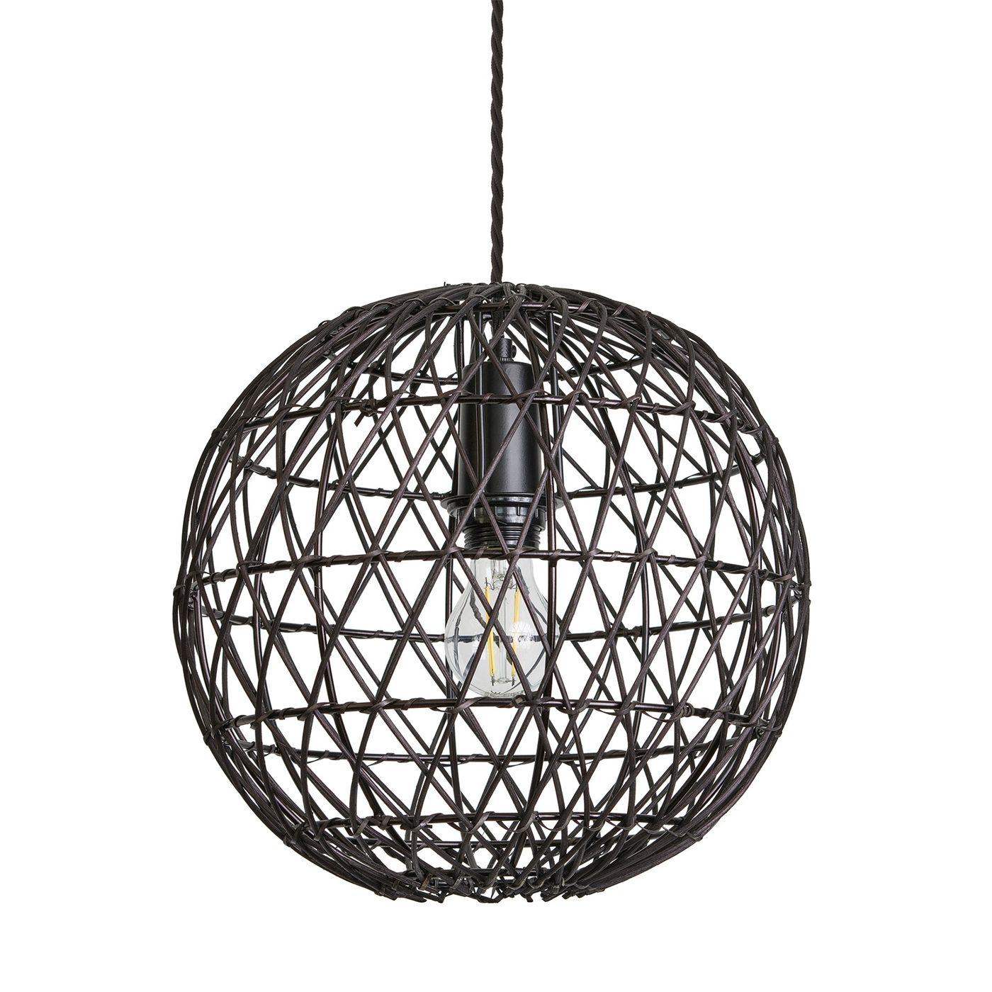 Black 12-Inch Pendant Lighting Globe Coastal CO-RA-GLP12-BK