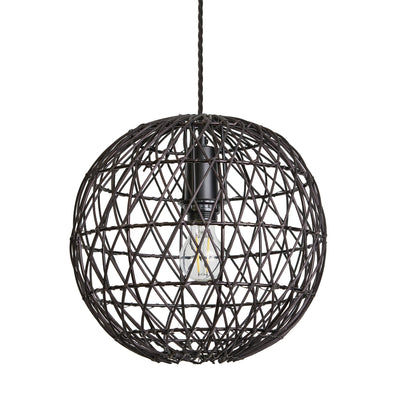 Black 12-Inch Pendant Lighting Globe Coastal CO-RA-GLP12-BK