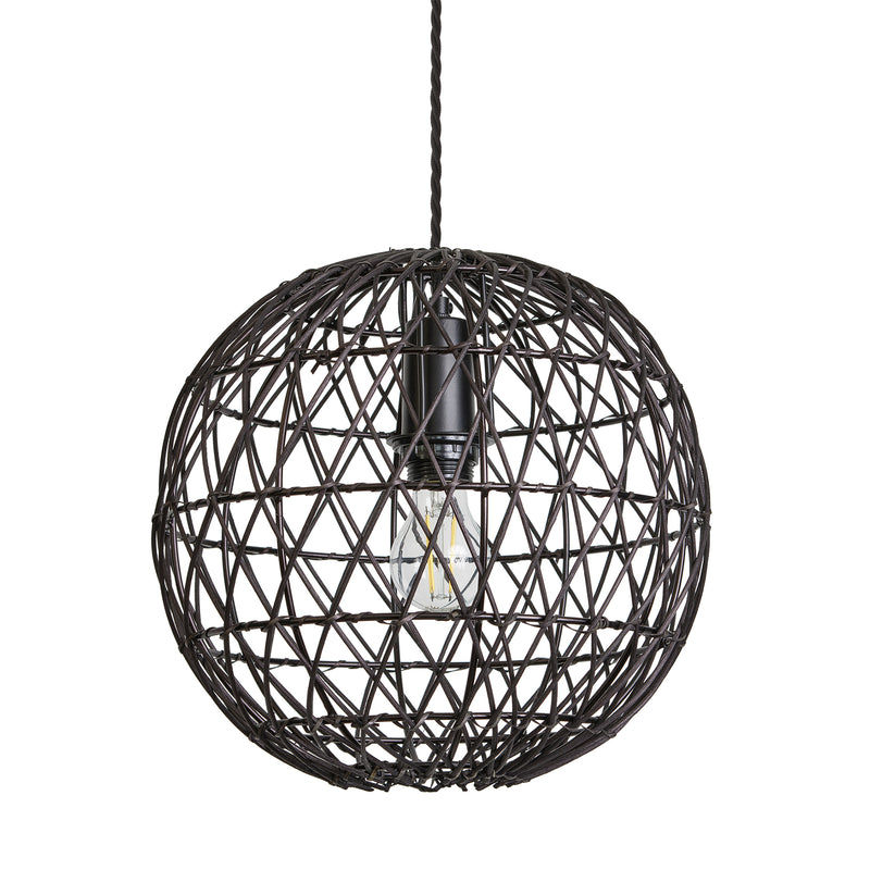 Black 12-Inch Pendant Lighting Globe Coastal CO-RA-GLP12-BK
