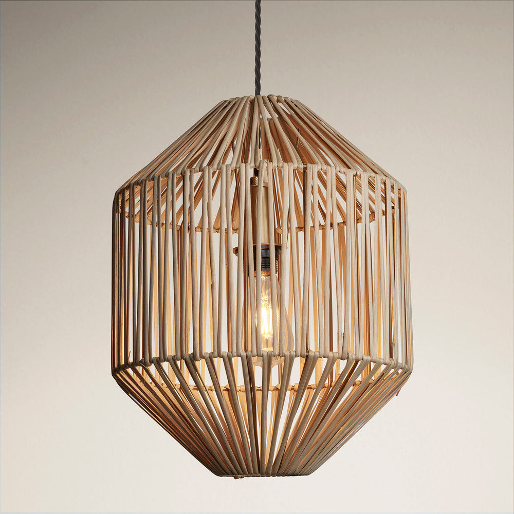 Diamond Boho Design 12-Inch Natural Pendant Light by Industville - Design Code BH-RA-DIP12-N