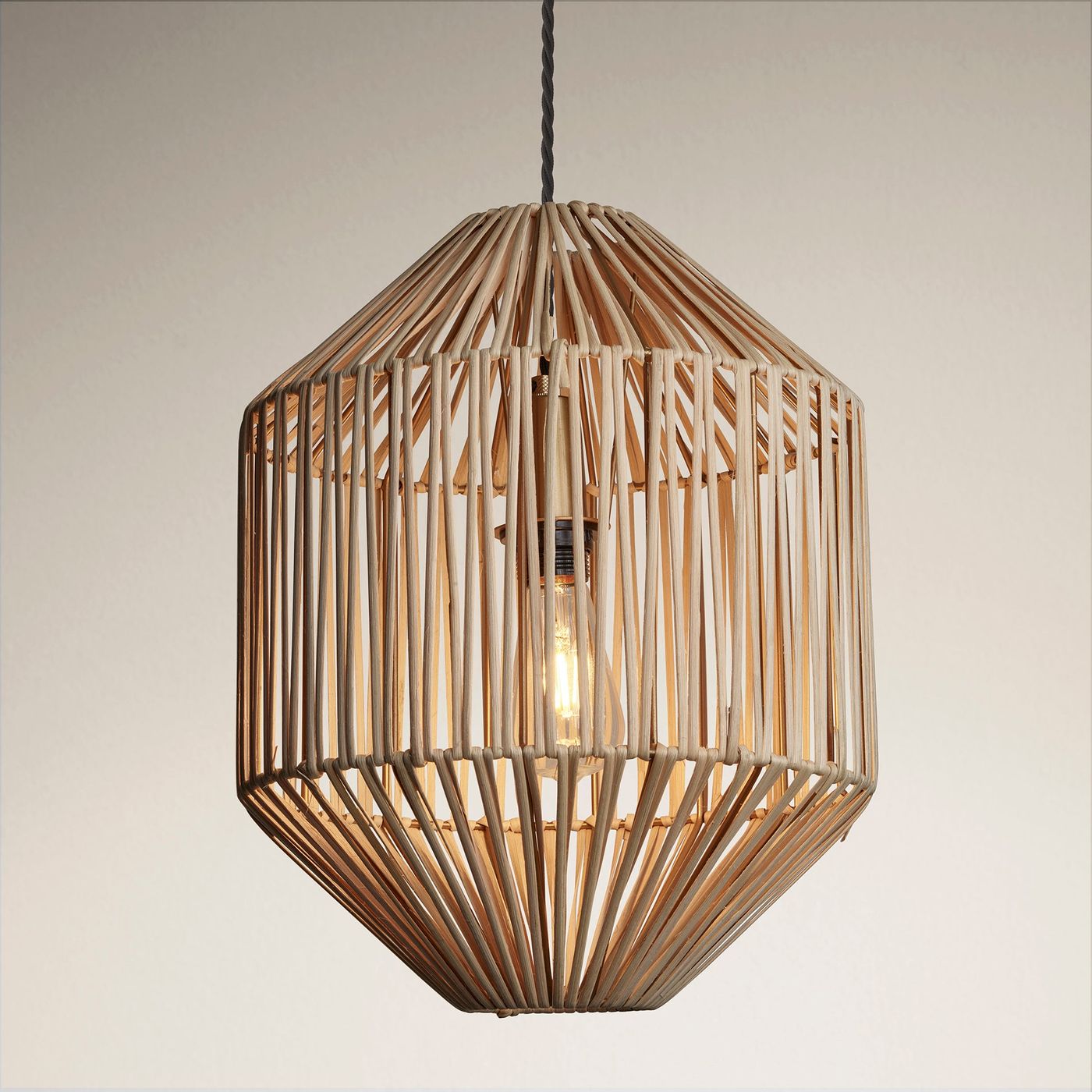 Diamond Boho Design 12-Inch Natural Pendant Light by Industville - Design Code BH-RA-DIP12-N