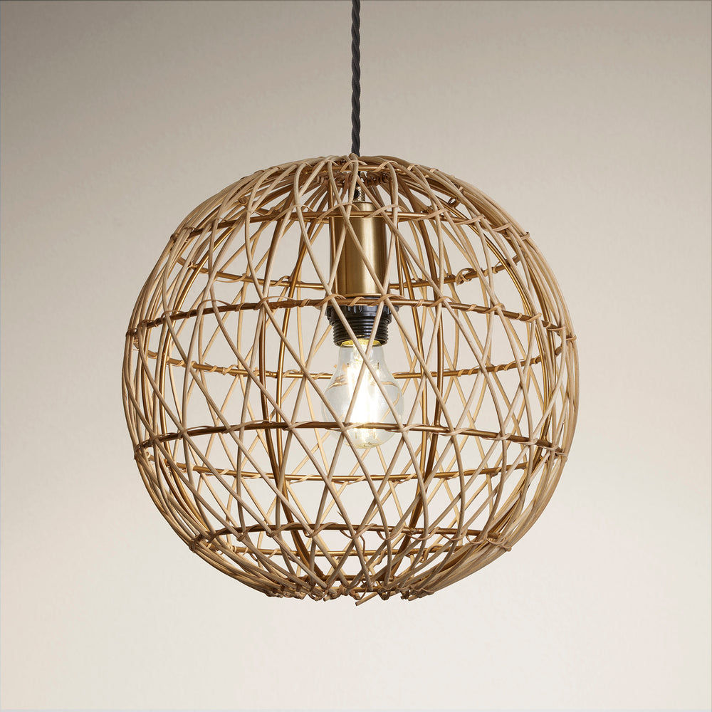 Natural 12-Inch Pendant Lighting Globe Coastal CO-RA-GLP12-N