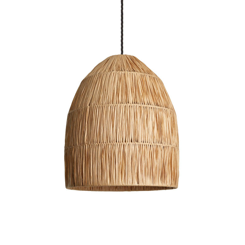 13-Inc Raffia Ceiling Pendant Light - Bell - Natural