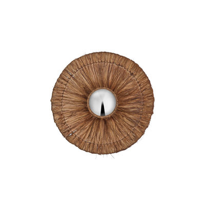 Moonj Natural Grass Round Wall Light - Brown - Diffuser Wall Lights - Industville Lighting UK