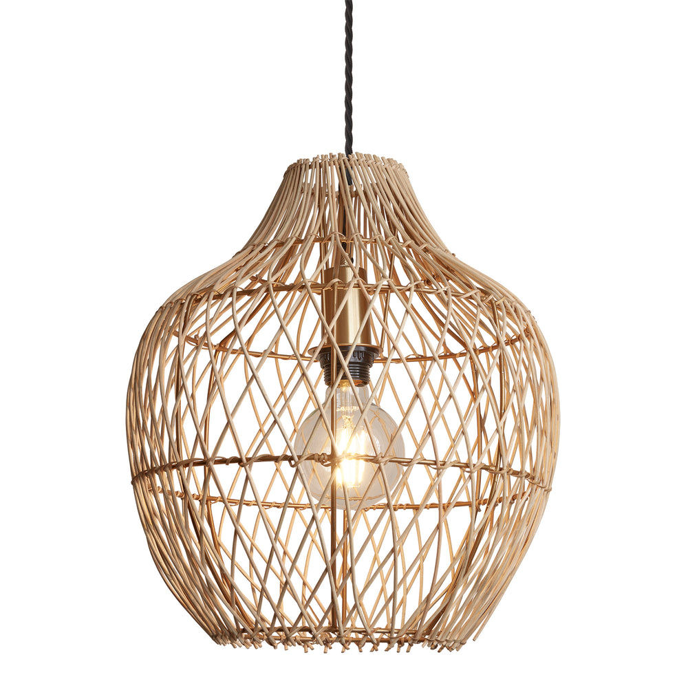 Natural 14-Inch Pendant Lighting Pear Coastal CO-RA-PP14-N
