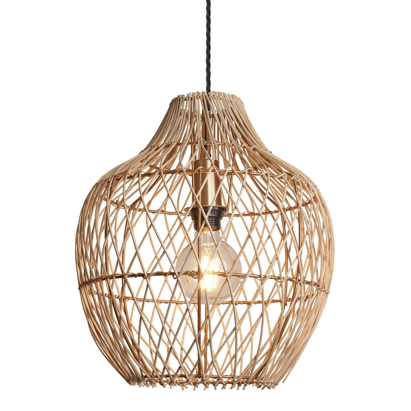 Natural 14-Inch Pendant Lighting Pear Coastal CO-RA-PP14-N