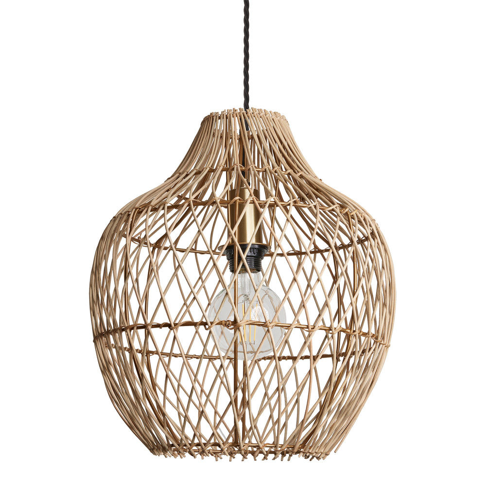 Natural 14-Inch Pendant Lighting Pear Coastal CO-RA-PP14-N