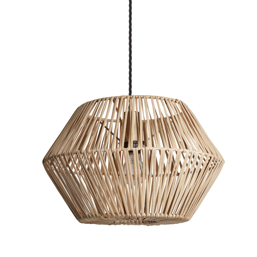 Hex Boho Design 15-Inch Natural Pendant Light by Industville - Design Code BH-RA-HXP15-N