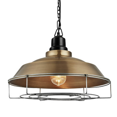 Brooklyn Step Pendant Light - 16 Inch - Chain Holder - Cage Lights - Industville Lighting UK