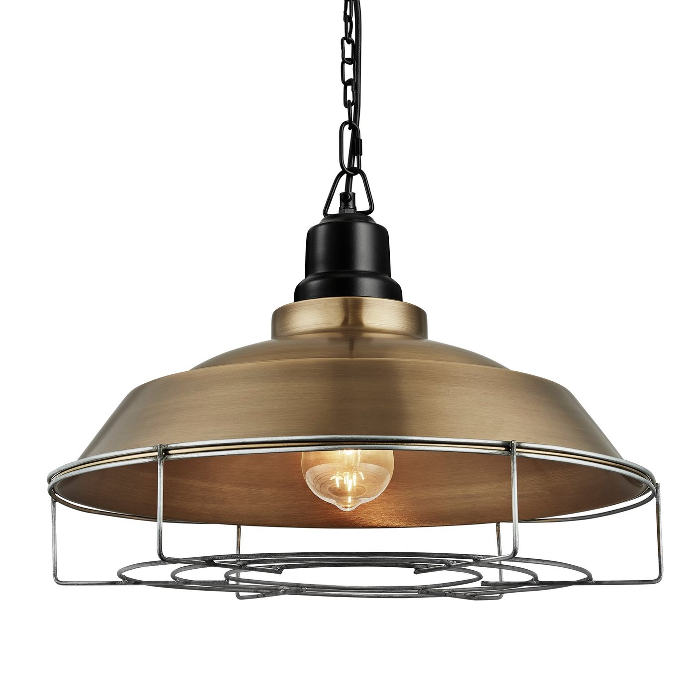 Brooklyn Step Pendant - 16 Inch - Brass Industville BR-SP16-B-BKCN-CG