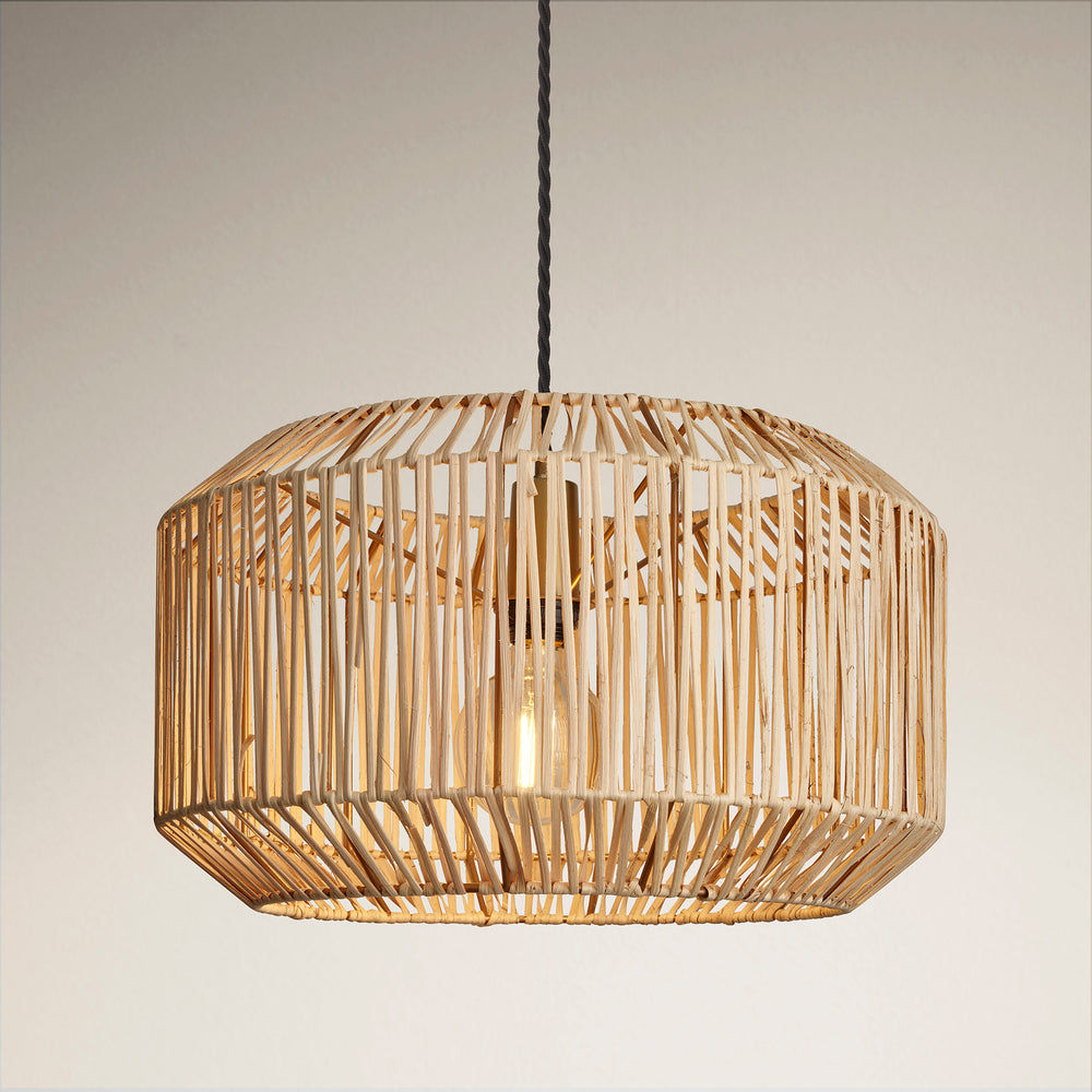 18-Inch_Pendant_Natural_Industville_Lighting_Drum_Boho_BH-RA-DRP18-N_Lit_TexturedBG