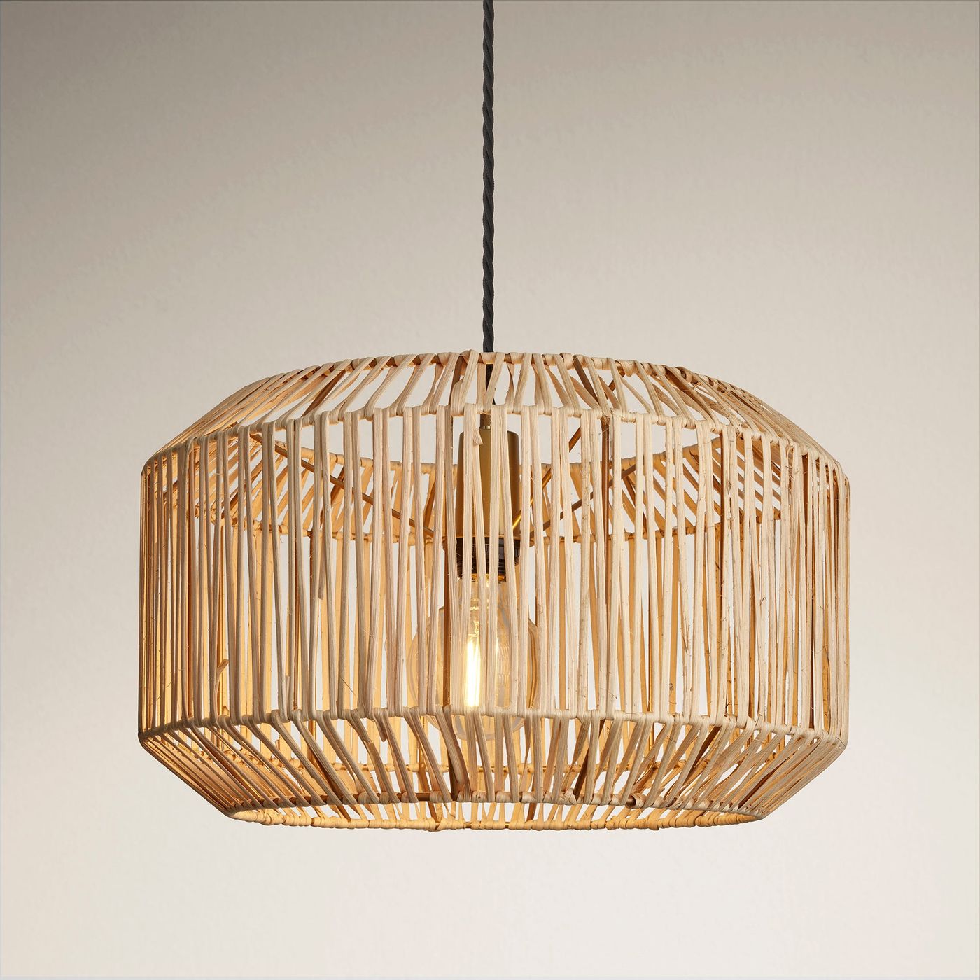 18-Inch_Pendant_Natural_Industville_Lighting_Drum_Boho_BH-RA-DRP18-N_Lit_TexturedBG