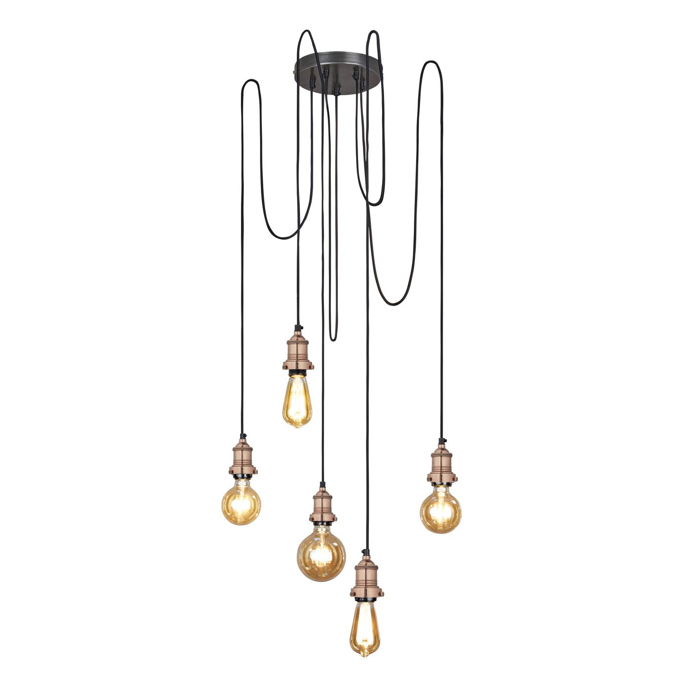Copper Brooklyn 5 Wire Pendant - Industville BR-5WP-C