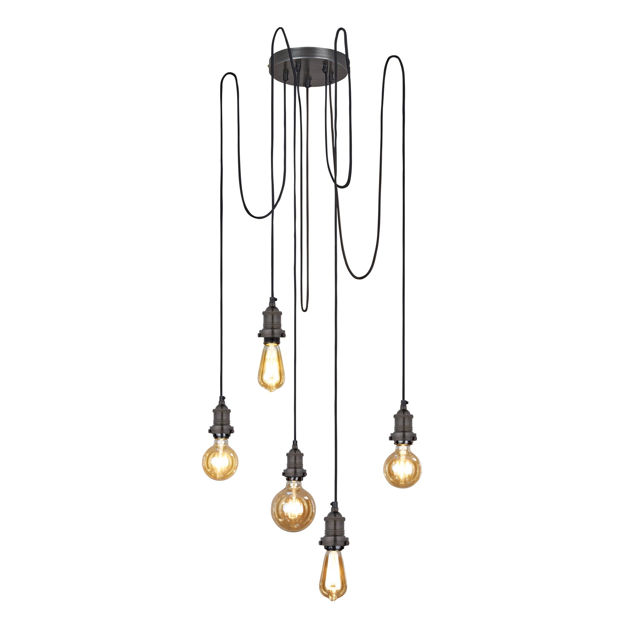 Pewter Brooklyn 5 Wire Pendant - Industville BR-5WP-P