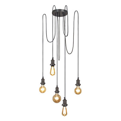 Pewter Brooklyn 5 Wire Pendant - Industville BR-5WP-P
