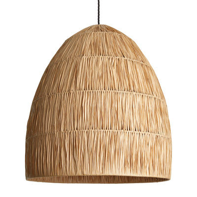 20 Inch Raffia Ceiling Pendant Light - Bell - Natural