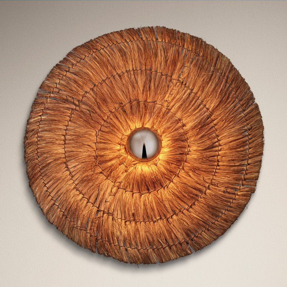 26-Inch_WallLight_FlushMount_Brown_Industville_Lighting_Round_Moonj_MO-NG-RWLFM26-BR_Lit_Front_TexturedBG_size_large