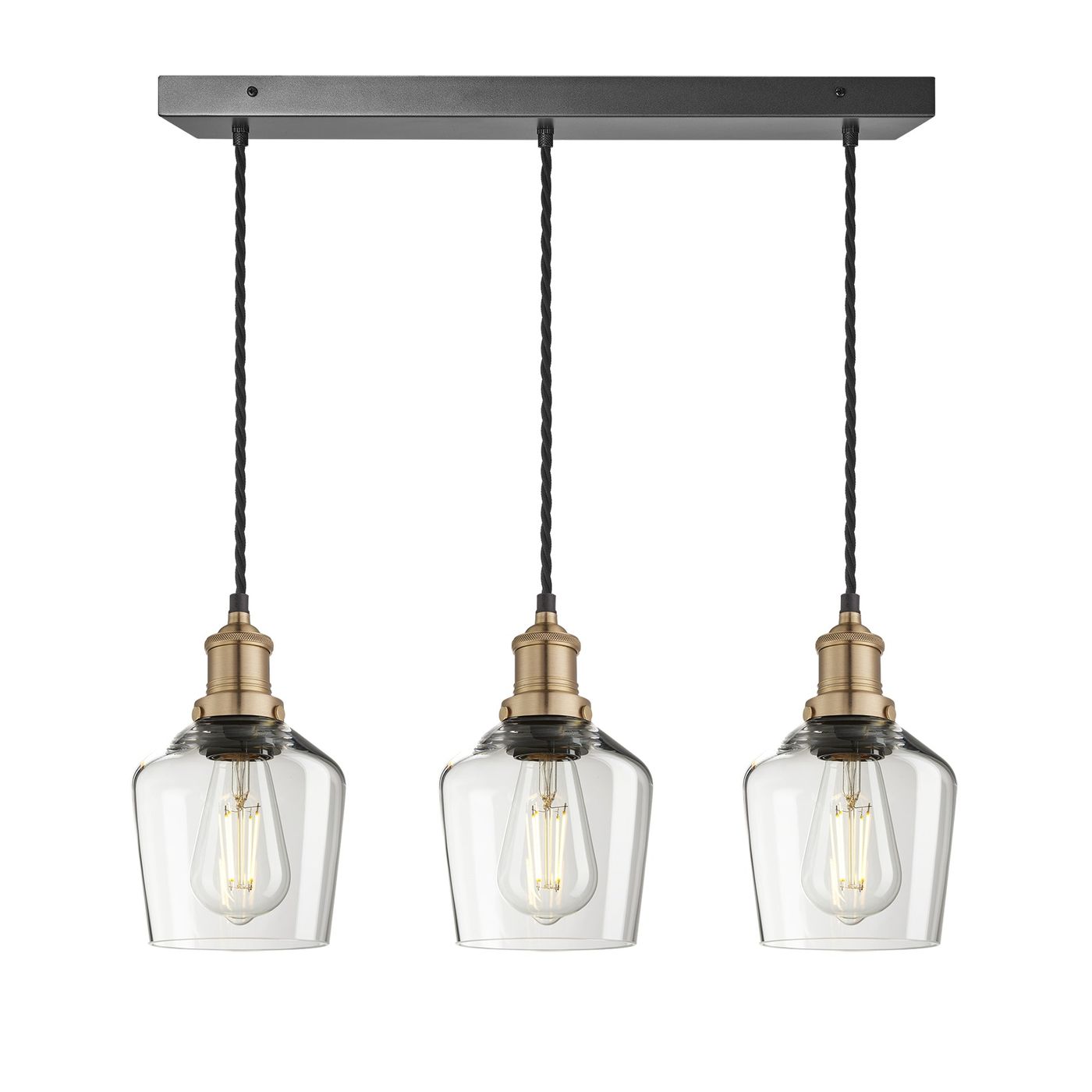 Pendant_Clear_Glass_Industville_Cluster_Lighting_Schoolhouse_Brass_Holder_Brooklyn_BR-GLSH5-3WCL-CL-BH