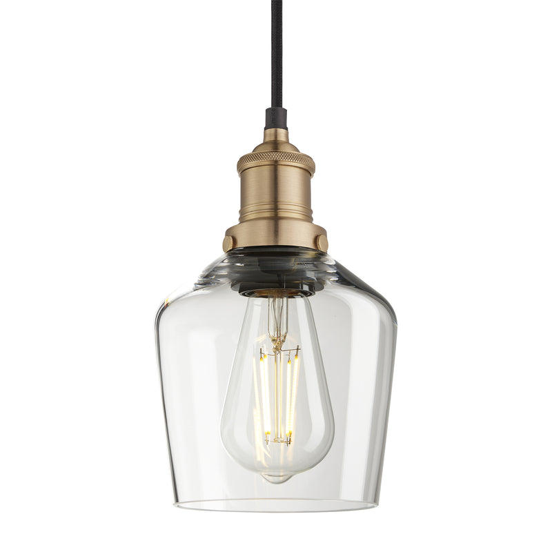 Pendant_Clear_Glass_Industville_Lighting_Schoolhouse_Brass_Holder_Brooklyn_BR-GLSHP5-CL-BH