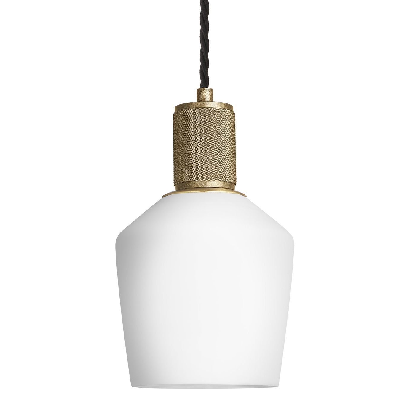 Knurled Opal Glass Schoolhouse Pendant Light - 5.5 Inch Industville KN-OGL-SHP5-W-BH