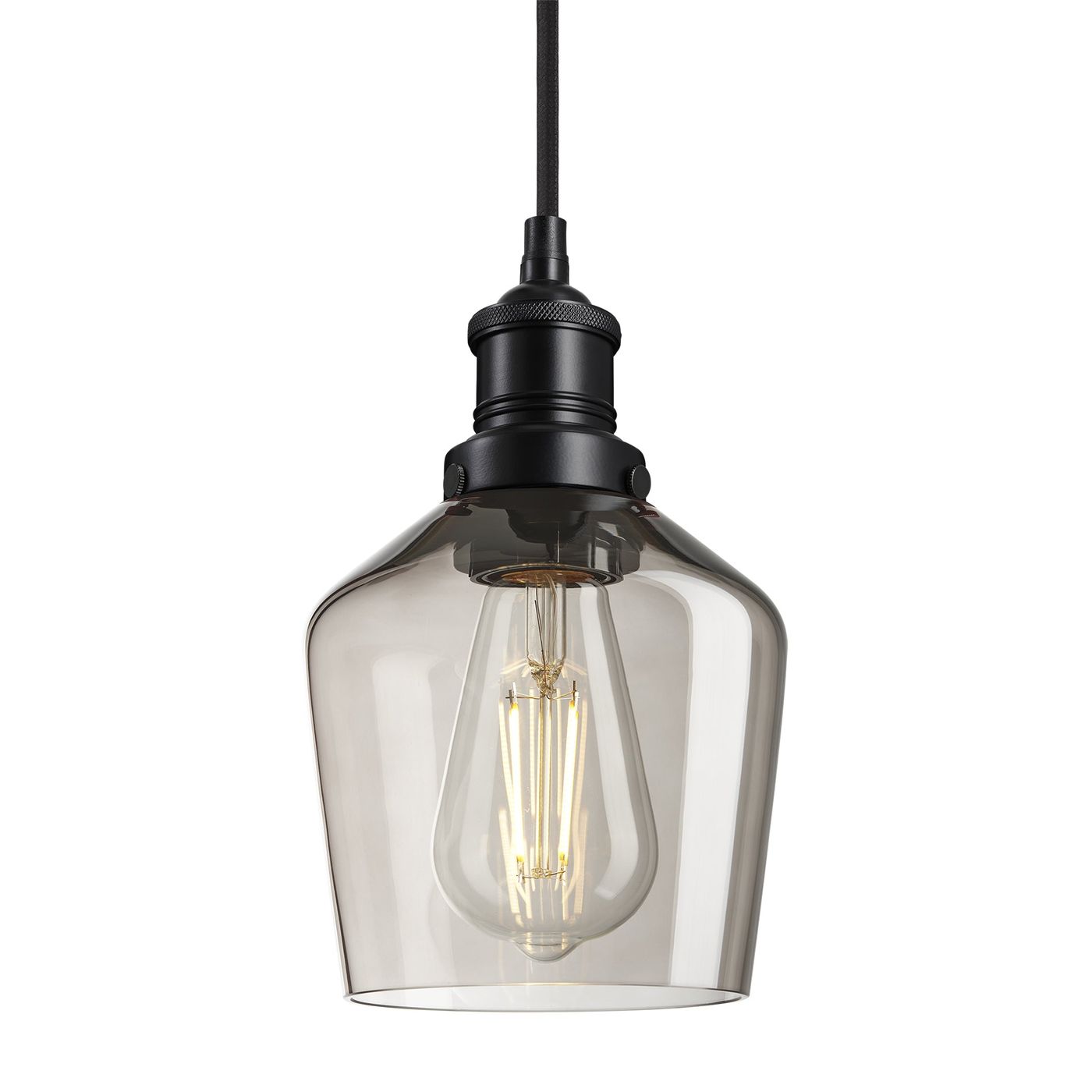 Pendant_Smoked_Glass_Industville_Lighting_Schoolhouse_Black_Holder_Brooklyn_BR-SGL-SHP5-MO-BKH