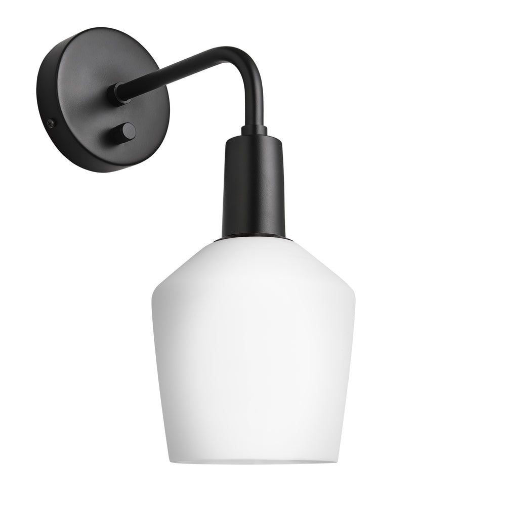 Sleek Opal Glass Schoolhouse Wall Light - 5.5 Inch Industville