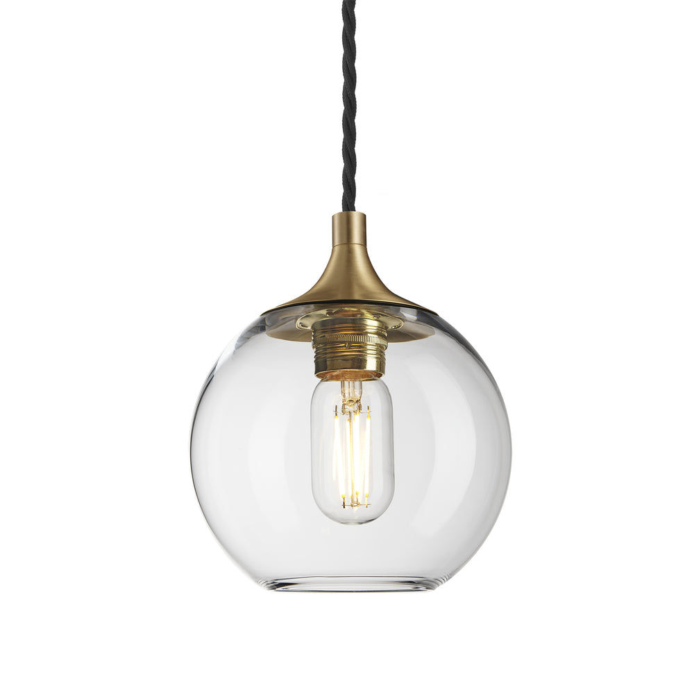 Clear Glass with Brass Holder Pendant Light Globe Chelsea CH-GLGLP7-CL-BH